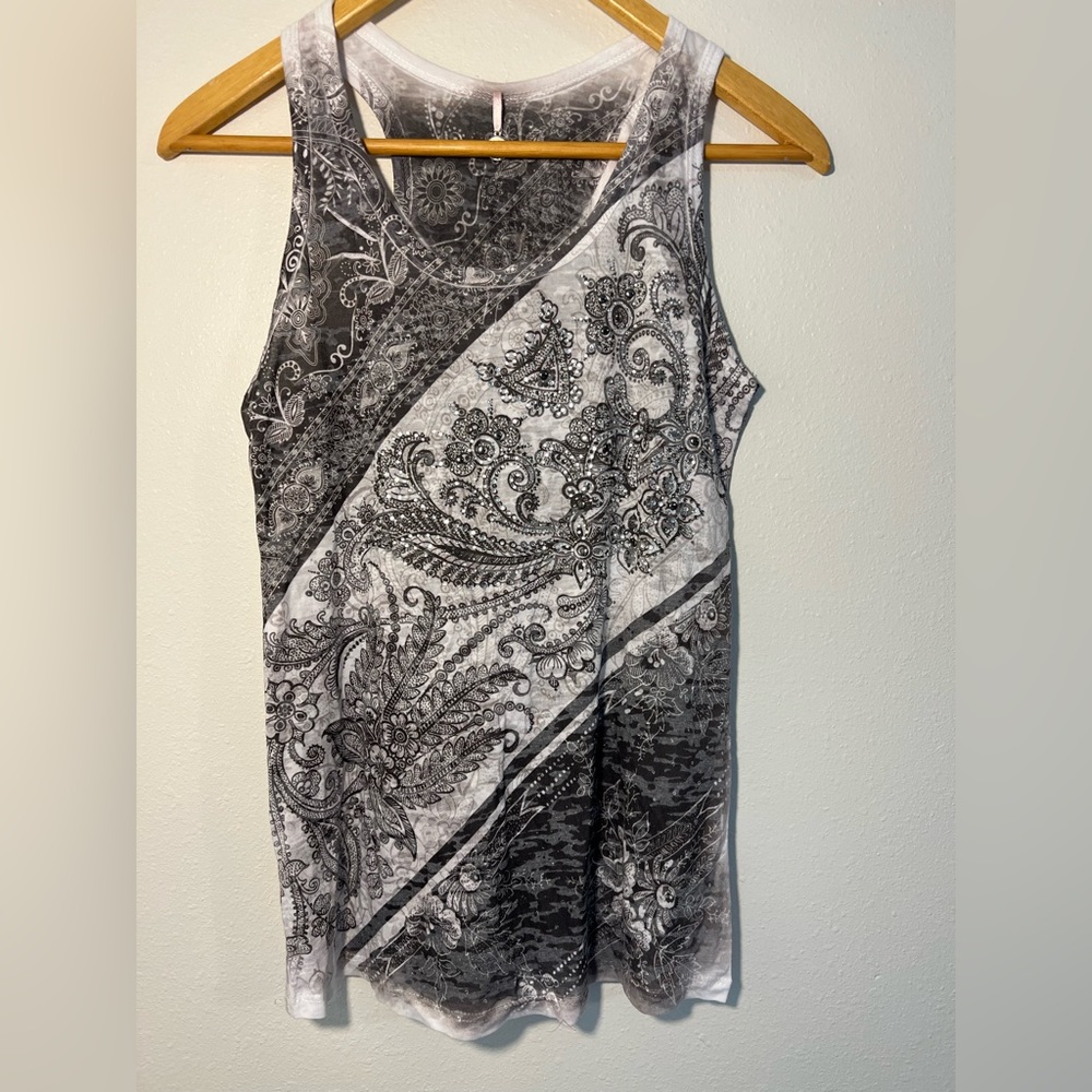 Robin K Beaded Tank Top, M